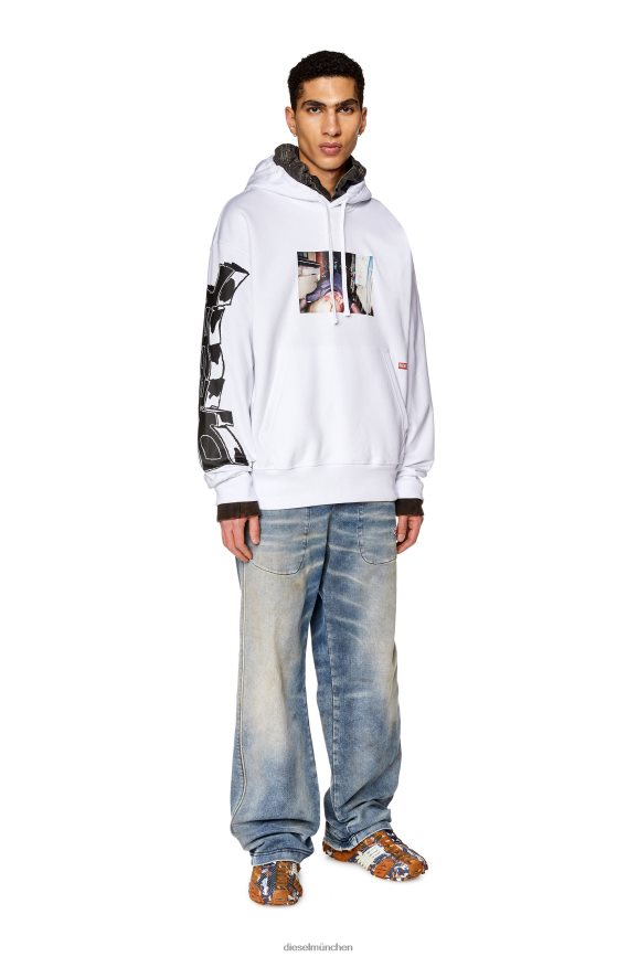 Diesel s-macs-hood-l3 Bekleidung Weiss Männer H0VDZ127