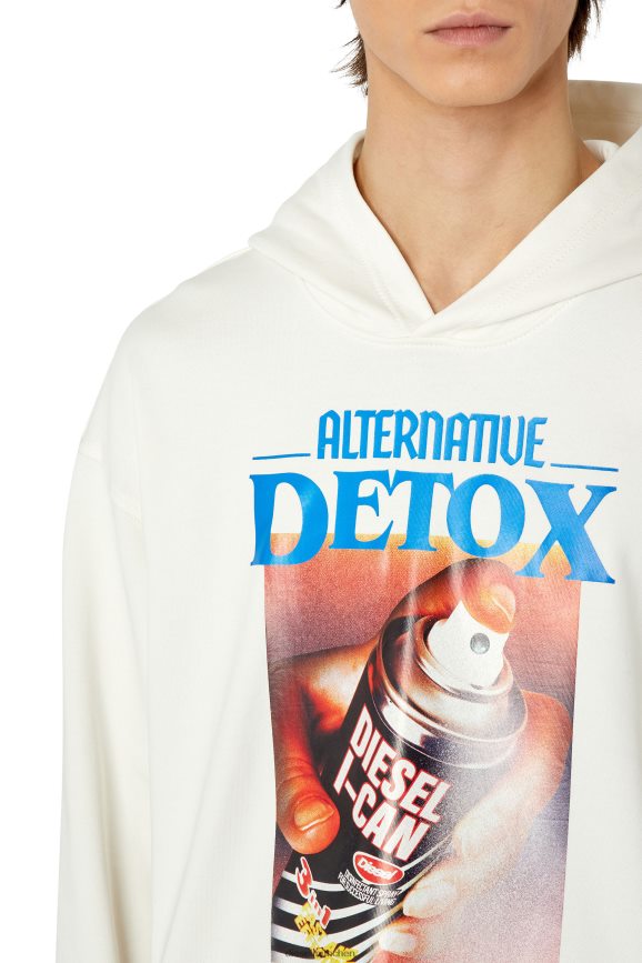 Diesel s-macsout-hood Bekleidung Weiss Männer H0VDZ110