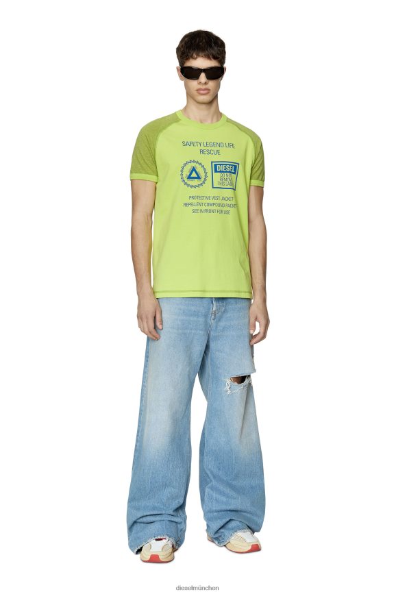 Diesel T-Dieglan Bekleidung grünes Fluo Männer H0VDZ203