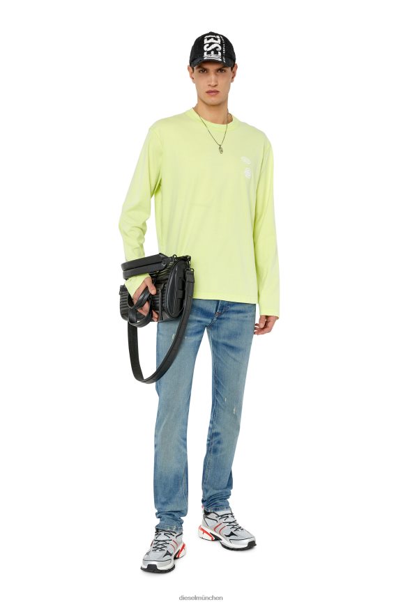 Diesel T-Kran-ls-Schlitze Bekleidung gelbes Fluo Männer H0VDZ176