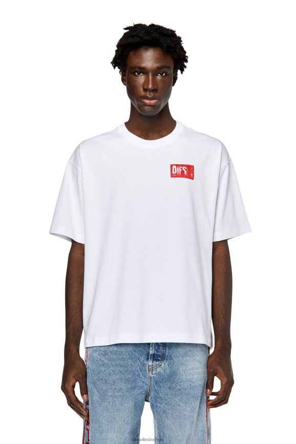 Diesel t-nlabel Bekleidung Weiss Männer H0VDZ241