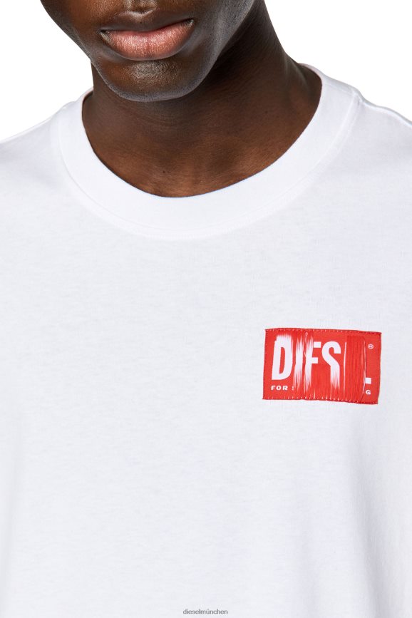 Diesel t-nlabel Bekleidung Weiss Männer H0VDZ241