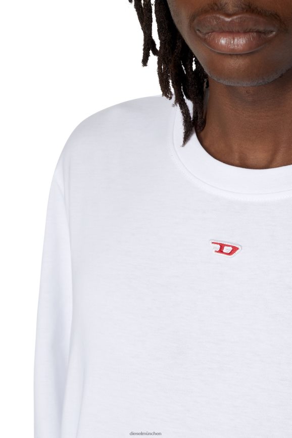 Diesel t-nur-ls-d Bekleidung Weiss Männer H0VDZ196