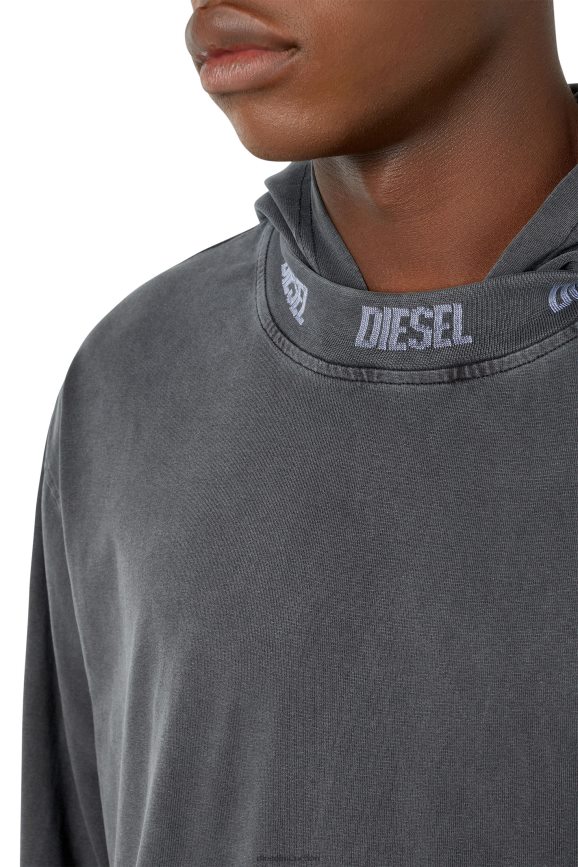 Diesel t-wahood-e1 Bekleidung Schwarz Männer H0VDZ207