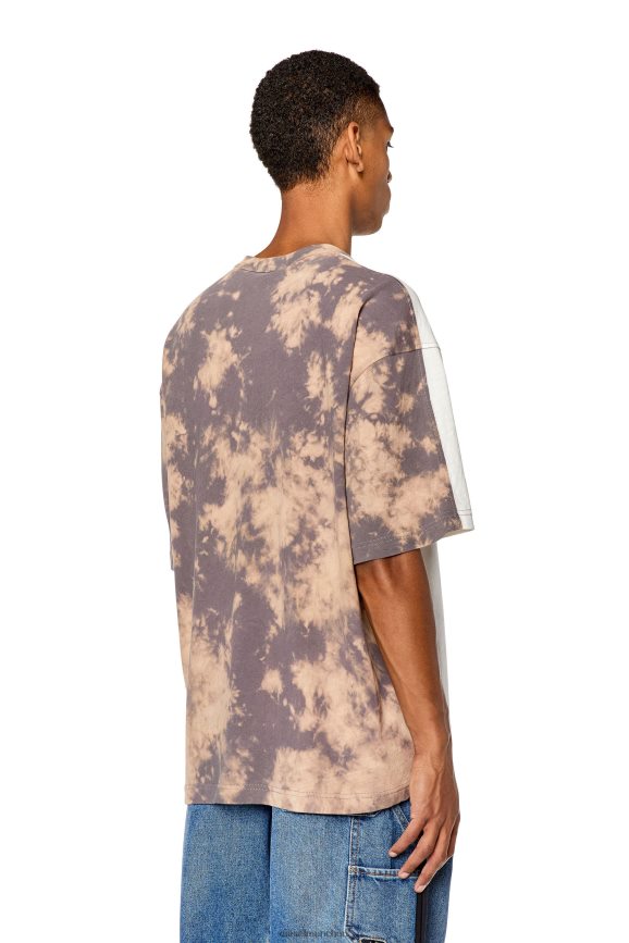 Diesel t-washbicol Bekleidung rosa/weiß Männer H0VDZ268